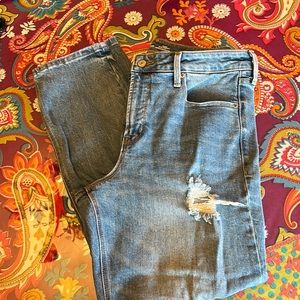 Old navy power slim straight high rise distressed